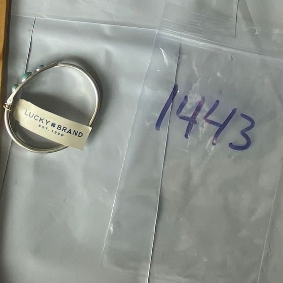 Lucky Brand Silver Tone Turquoise Cuff Bracelet - Picture 2 of 2